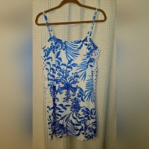 Lilly Pulitzer Blue and White Floral Dress
